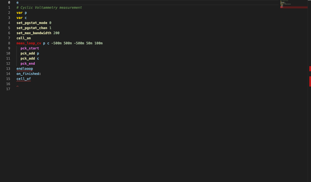 Error squiggly lines in the editor
